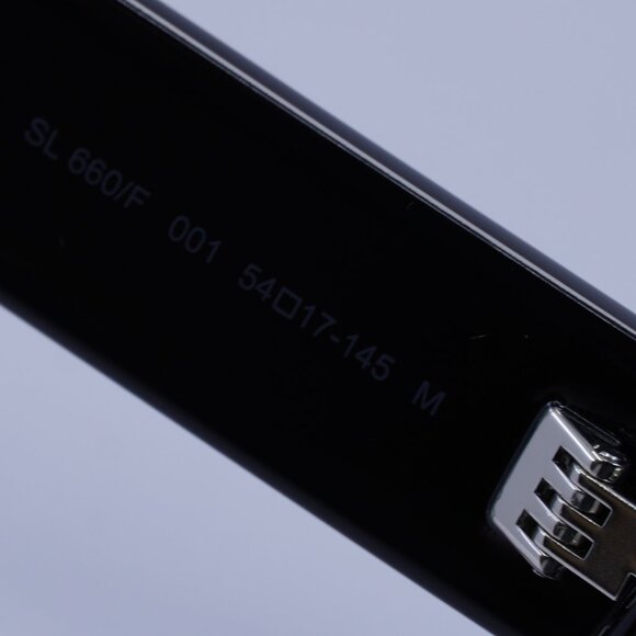 Saint Laurent SL660/F 001 Sunglasses Black Rectangle Frame, Black Lenses - Picture 5 of 12